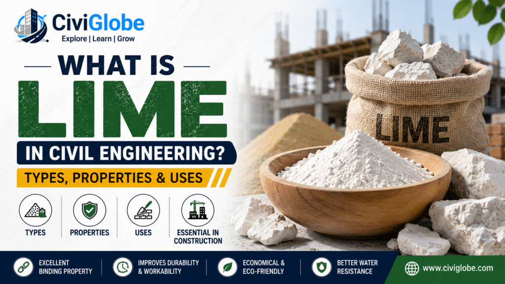 What is Lime in Civil Engineering - Types, Properties and Uses | CiviGlobe